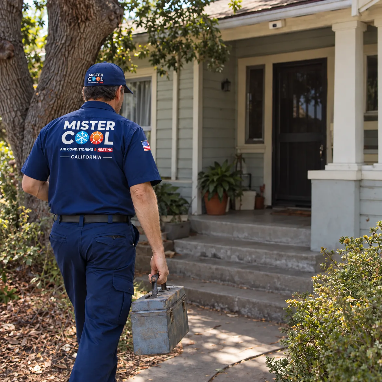 Mister Cool technician servicing a system in Los Angeles